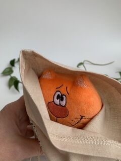 Кот в мешке, плюшевый сувенир, Основной цвет: Оранжевый, изображение 4
