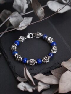 Кольчужный браслет с лазуритом, изображение 2