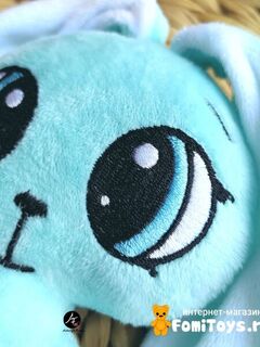 Мягкая игрушка Зайка с длинными ушами. Индивидуальная метрика, Основной цвет: Бирюзовый, изображение 3