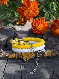 Многорядный браслет из бисера цветной, изображение 5