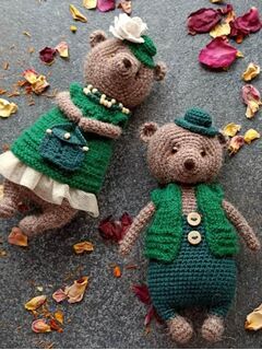Вязаные мишки. Сладкая парочка. Подарочный набор.
